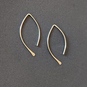 Leaf Silhouette Earrings Sterling Silver Handmade